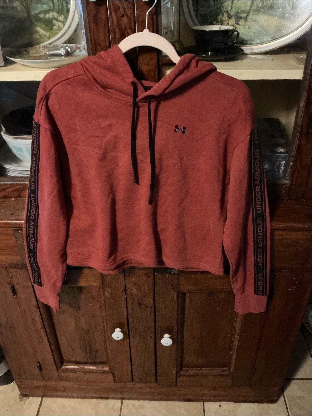 Under Armour Women's Rust Red Cropped Hoodie